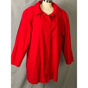 Vintage‎ Red Button Front Tunic Top Saxton Hall Taiwan Lightweight Minimalist